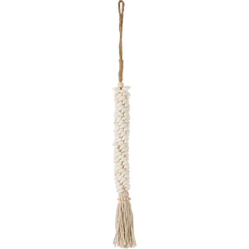 Suspension murale coquillages et corde coton écru H60 cm Naélys 