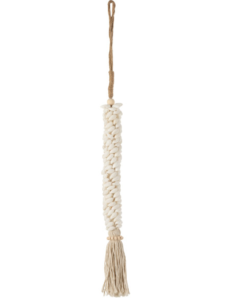Suspension murale coquillages et corde coton écru H60 cm Naélys 