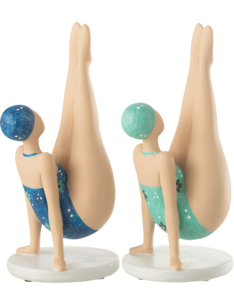 Statuettes décoratives femme yoga en équilibre polyrésine 26 cm lot de 2 Lurena 