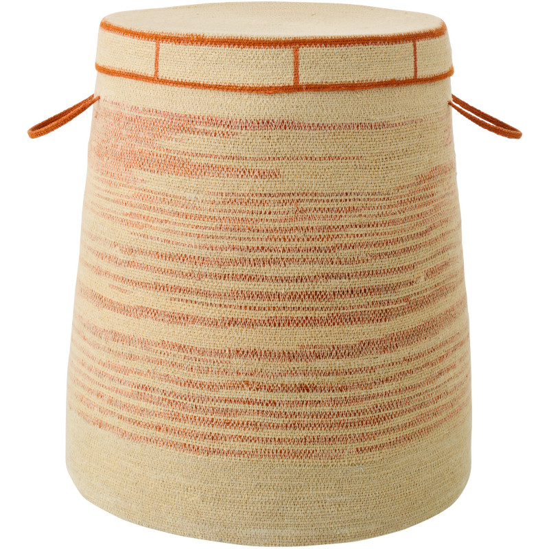 Panier avec anses et couvercle en fibres naturelles terracotta Ø51 cm Marévia 