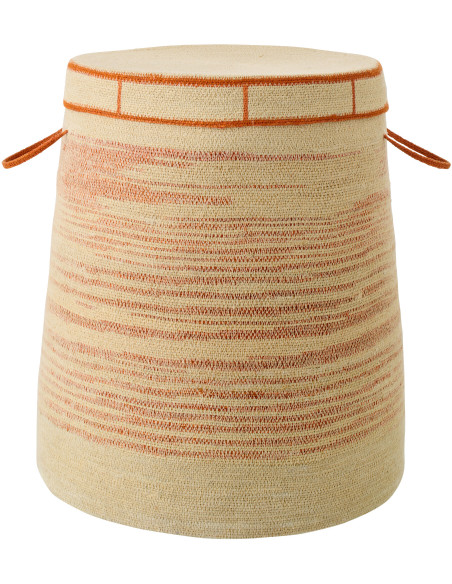 Panier avec anses et couvercle en fibres naturelles terracotta Ø51 cm Marévia 