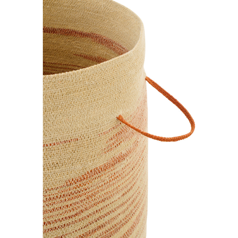 Panier avec anses et couvercle en fibres naturelles terracotta Ø51 cm Marévia 