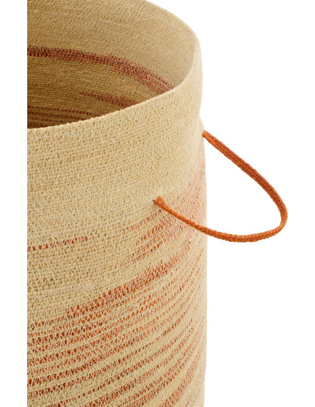 Panier avec anses et couvercle en fibres naturelles terracotta Ø51 cm Marévia 