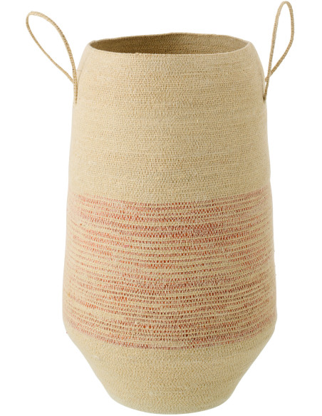 Panier avec anses en fibres naturelles terracotta Ø34 cm Marévia 