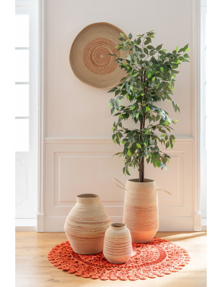 Panier avec anses en fibres naturelles terracotta Ø34 cm Marévia 