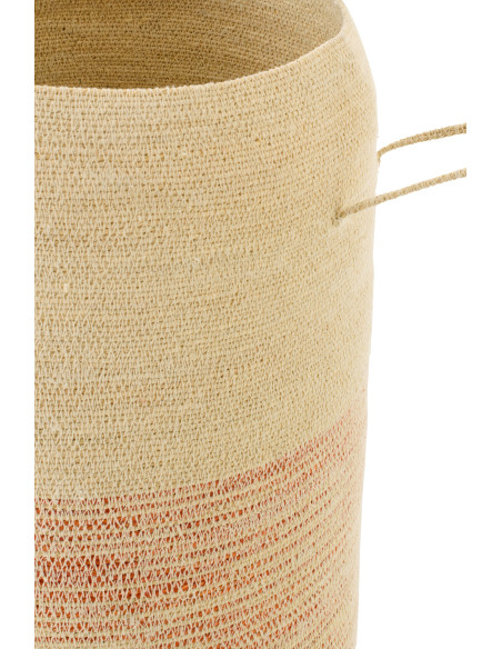 Panier avec anses en fibres naturelles terracotta Ø34 cm Marévia 