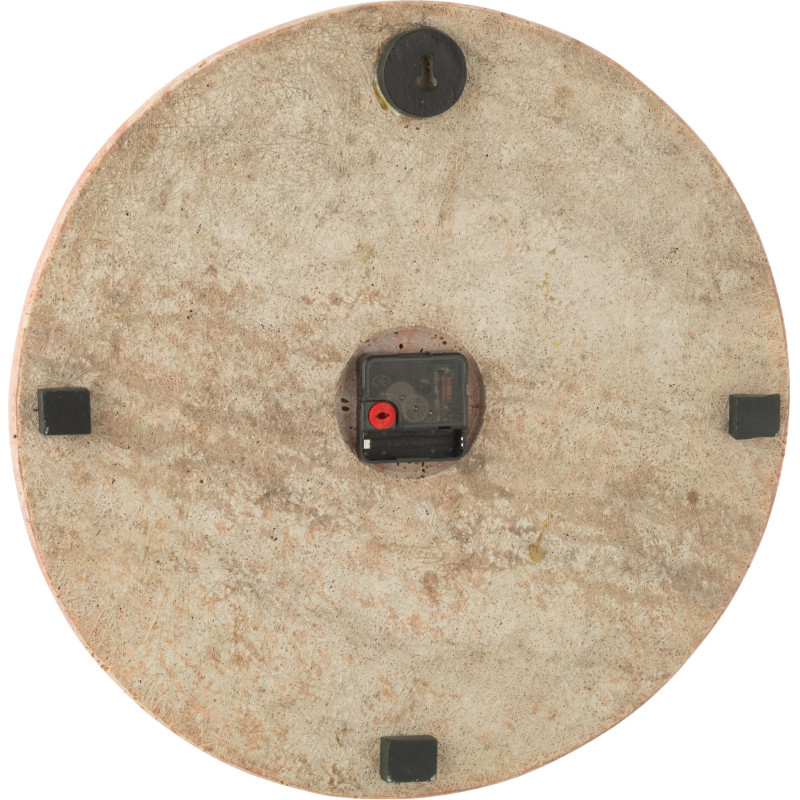 Horloge murale ronde marbre terracotta Ø41 cm design minéral Solévia 
