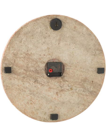 Horloge murale ronde marbre terracotta Ø41 cm design minéral Solévia 