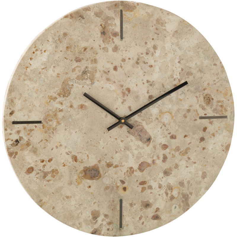 Horloge murale ronde marbre Ø41 cm design minéral Solévia 