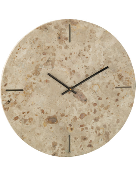 Horloge murale ronde marbre Ø41 cm design minéral Solévia 