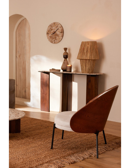 Horloge murale ronde marbre Ø41 cm design minéral Solévia 