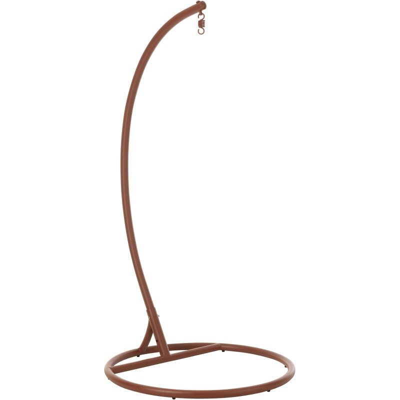 Fauteuil suspendu sur pied en acier et corde terracotta Ø100 cm coussin inclus Egga 