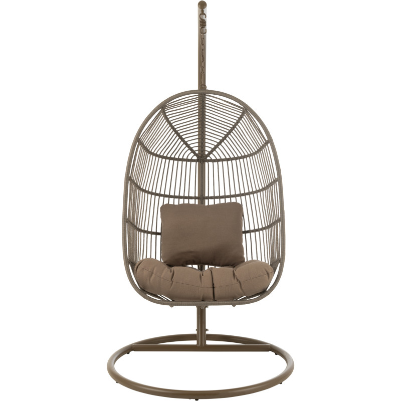 Fauteuil suspendu sur pied en acier et corde Ø100 cm coussin inclus Egga 