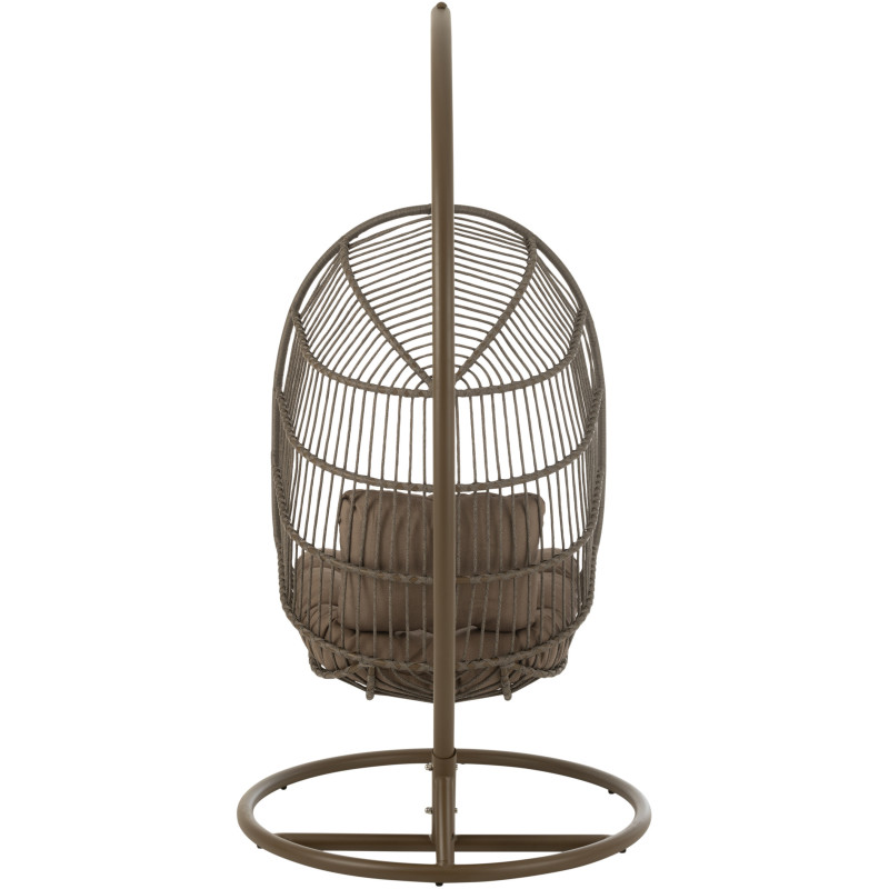 Fauteuil suspendu sur pied en acier et corde Ø100 cm coussin inclus Egga 