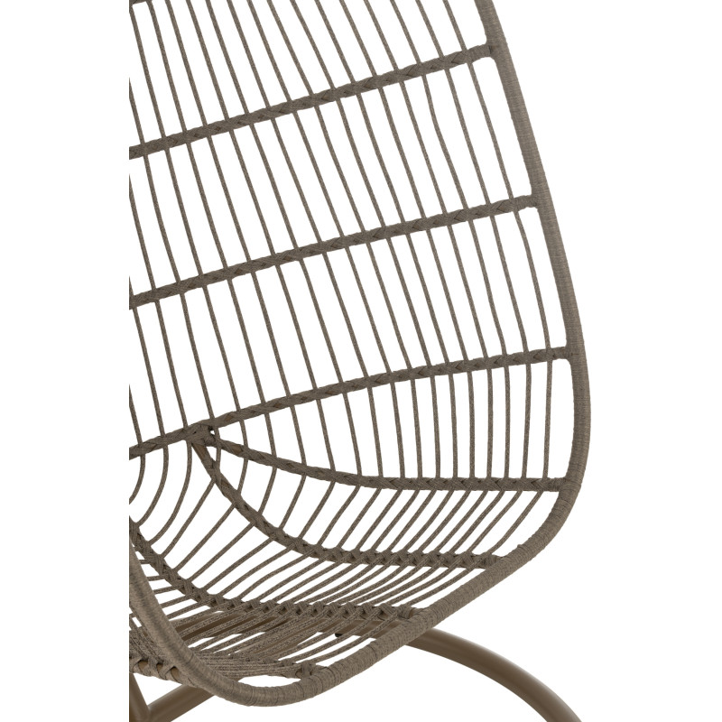 Fauteuil suspendu sur pied en acier et corde Ø100 cm coussin inclus Egga 