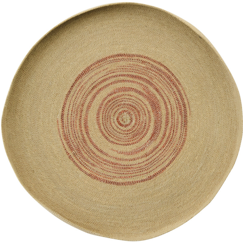 Décoration murale ronde en fibres naturelles terracotta 70 cm Marévia 