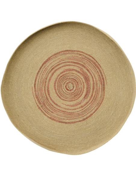 Décoration murale ronde en fibres naturelles terracotta 70 cm Marévia 