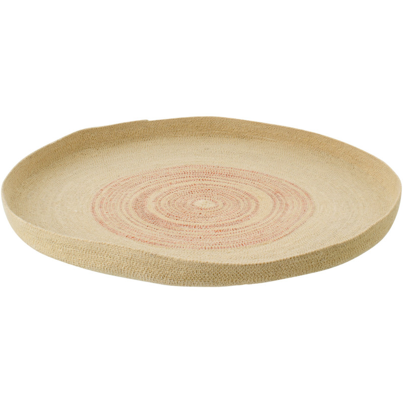 Décoration murale ronde en fibres naturelles terracotta 70 cm Marévia 