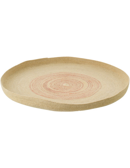 Décoration murale ronde en fibres naturelles terracotta 70 cm Marévia 