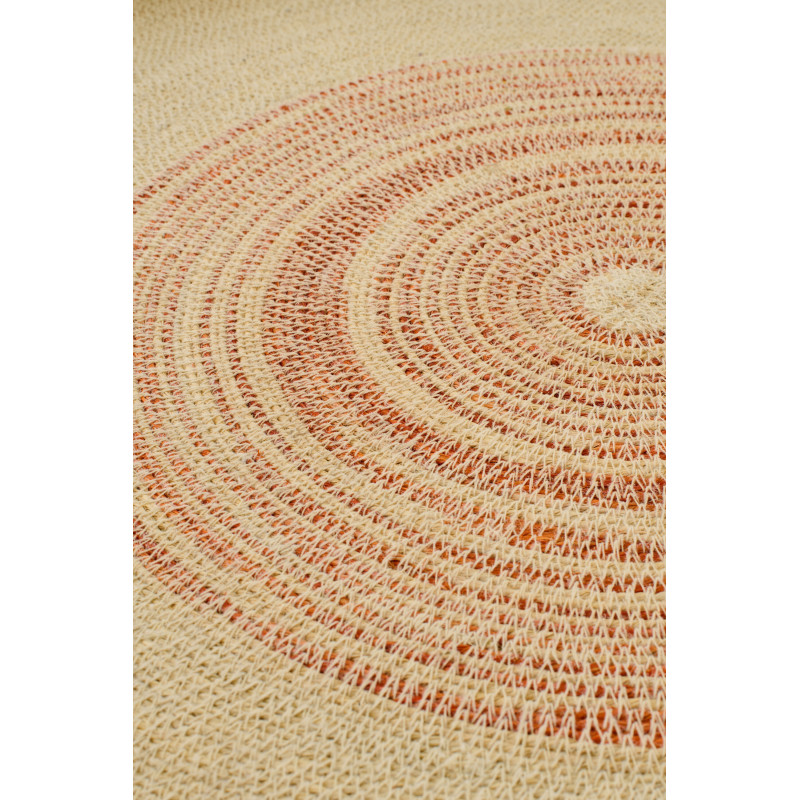 Décoration murale ronde en fibres naturelles terracotta 70 cm Marévia 