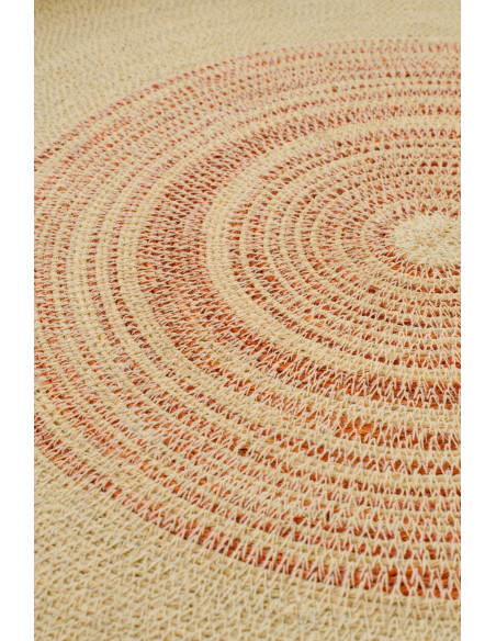 Décoration murale ronde en fibres naturelles terracotta 70 cm Marévia 