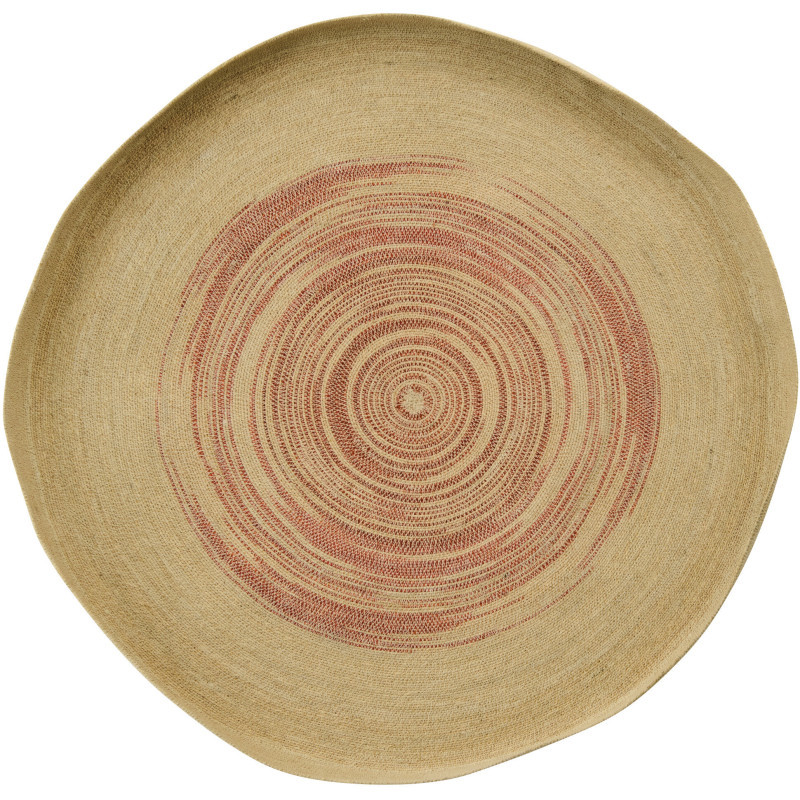 Décoration murale ronde en fibres naturelles terracotta Ø100 cm Marévia 