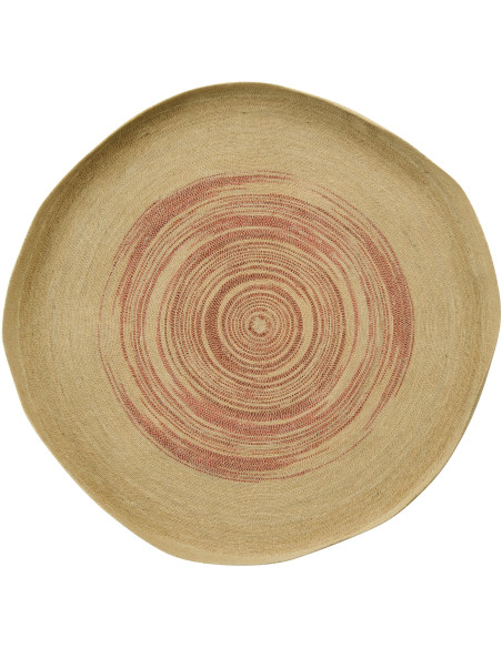 Décoration murale ronde en fibres naturelles terracotta Ø100 cm Marévia 