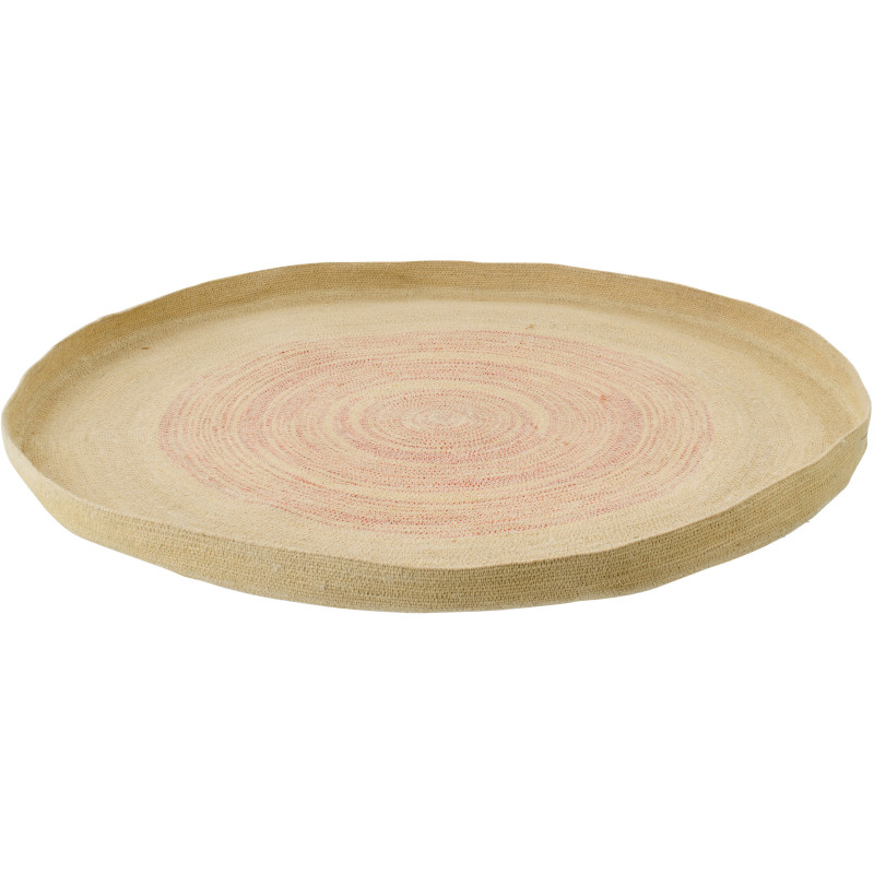 Décoration murale ronde en fibres naturelles terracotta Ø100 cm Marévia 