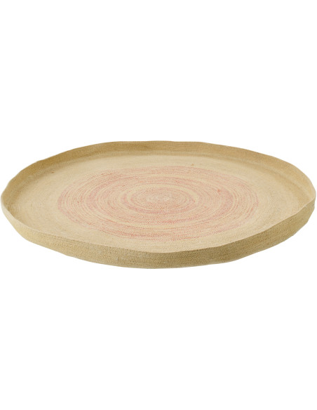 Décoration murale ronde en fibres naturelles terracotta Ø100 cm Marévia 