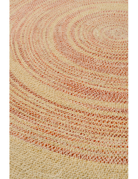 Décoration murale ronde en fibres naturelles terracotta Ø100 cm Marévia 