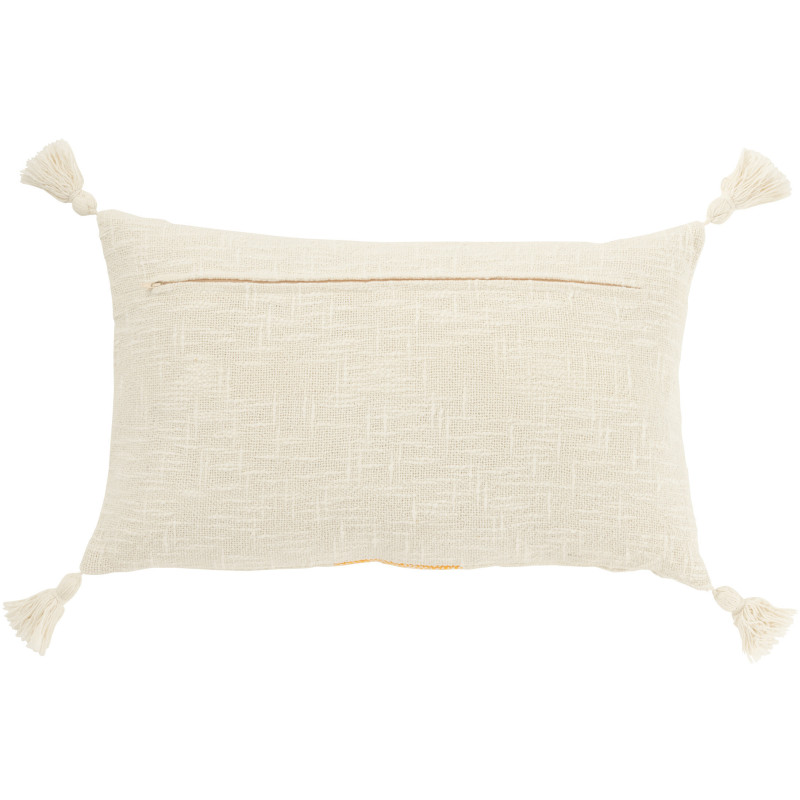 Coussin rectangle lignes orange et écru 30 x 50 cm coton déhoussable Solyra 