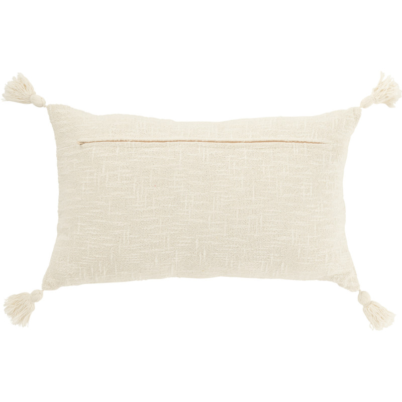 Coussin rectangle lignes jaune et écru 30 x 50 cm coton déhoussable Solyra 