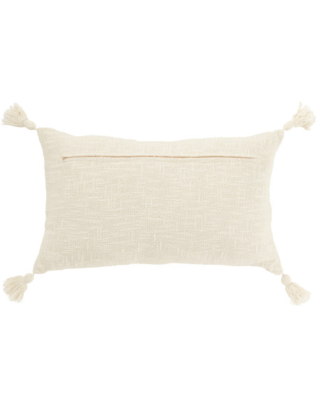 Coussin rectangle lignes jaune et écru 30 x 50 cm coton déhoussable Solyra 