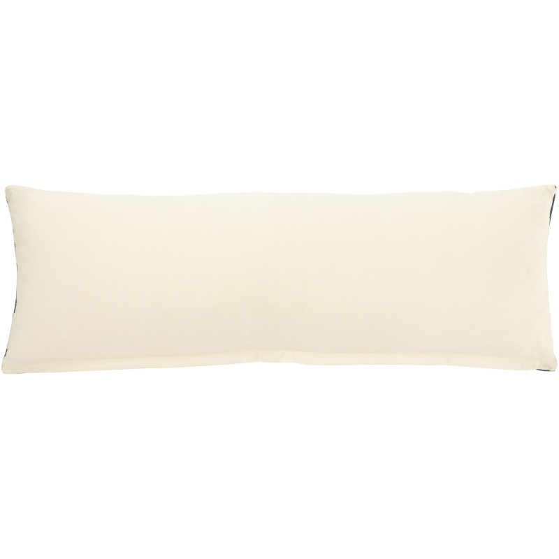 Coussin rectangulaire coton motifs ethniques bleu profond 100 x 35 cm Azmara 