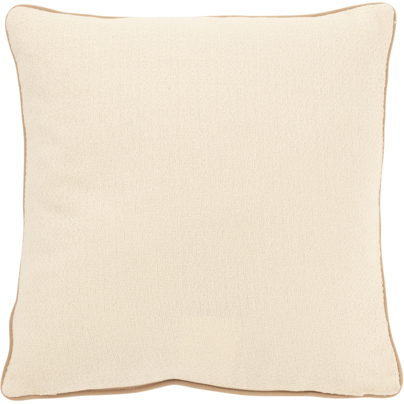 Coussin carré motif coquillage beige 45 x 45 cm coton déhoussable Calyra 