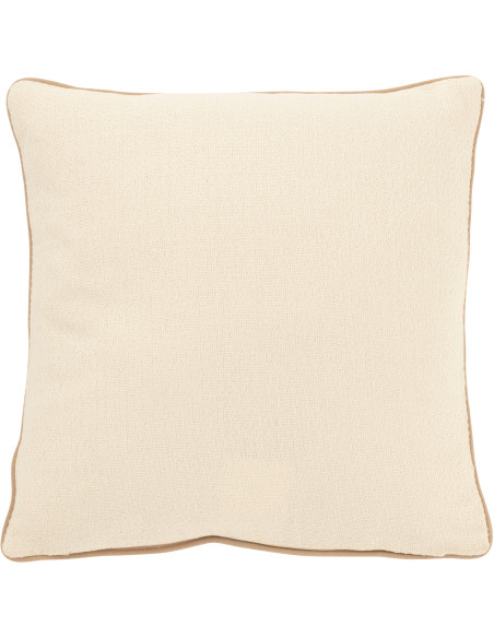 Coussin carré motif coquillage beige 45 x 45 cm coton déhoussable Calyra 