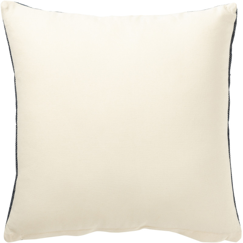 Coussin carré coton motifs ethniques bleu profond 45 x 45 cm Azmara 