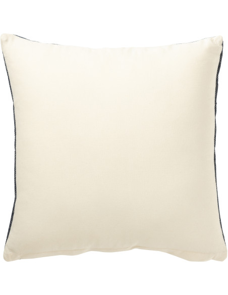 Coussin carré coton motifs ethniques bleu profond 45 x 45 cm Azmara 
