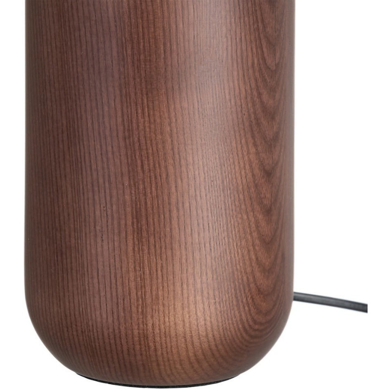 Lampe à poser verre opalin et bois...