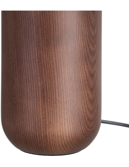 Lampe à poser verre opalin et bois brun 25 x 25 x 38 cm Lumera