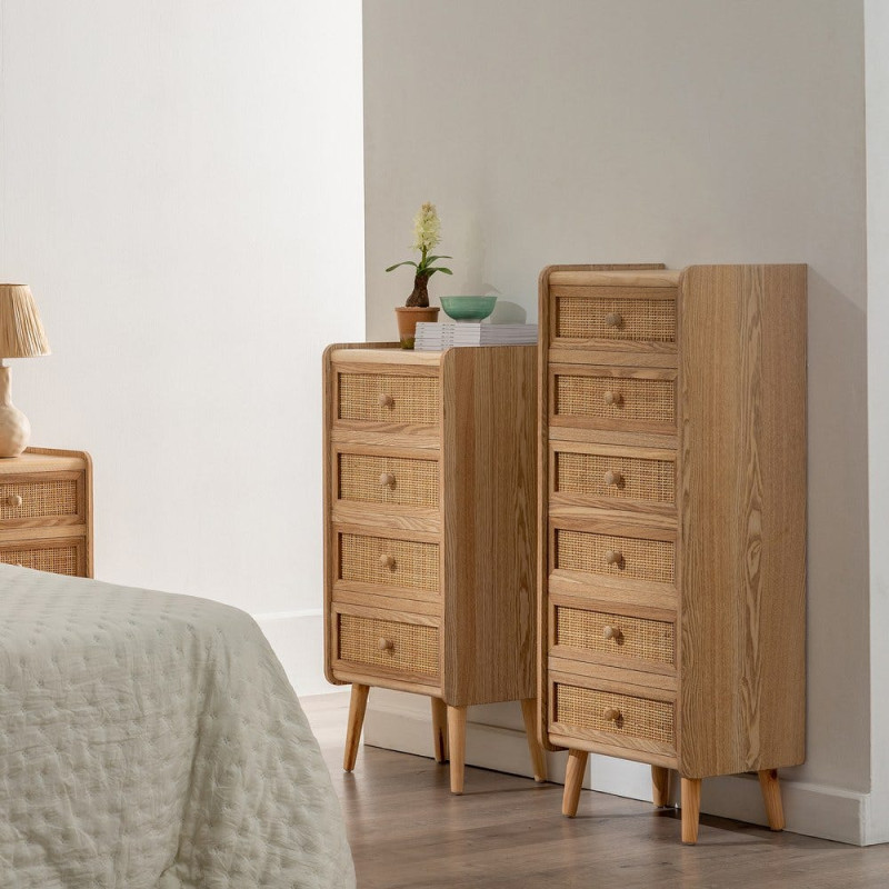 Chiffonnier 6 tiroirs bois naturel...