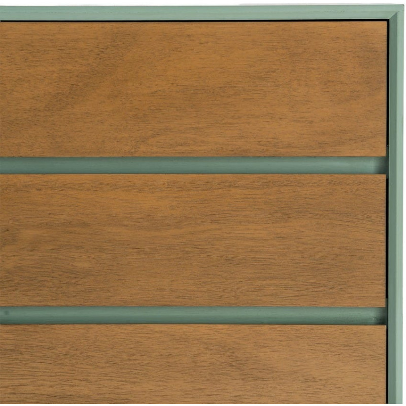 Commode 3 tiroirs vert sauge bois 75...