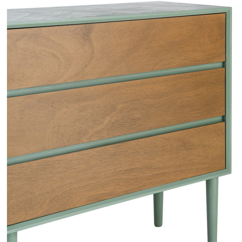 Commode 3 tiroirs vert sauge bois 75...