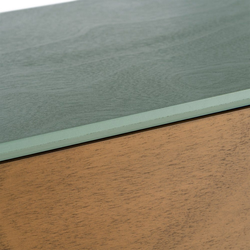 Commode 3 tiroirs vert sauge bois 75...