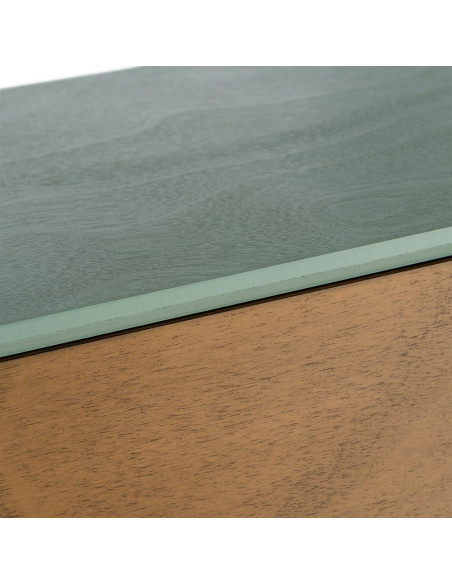 Commode 3 tiroirs vert sauge bois 75 x 35 x 75 cm Escala