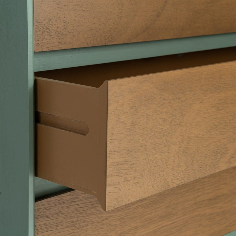 Commode 3 tiroirs vert sauge bois 75...