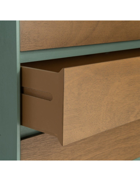 Commode 3 tiroirs vert sauge effet bois MDF 75x35x75 cm Escala Ixia - 6
