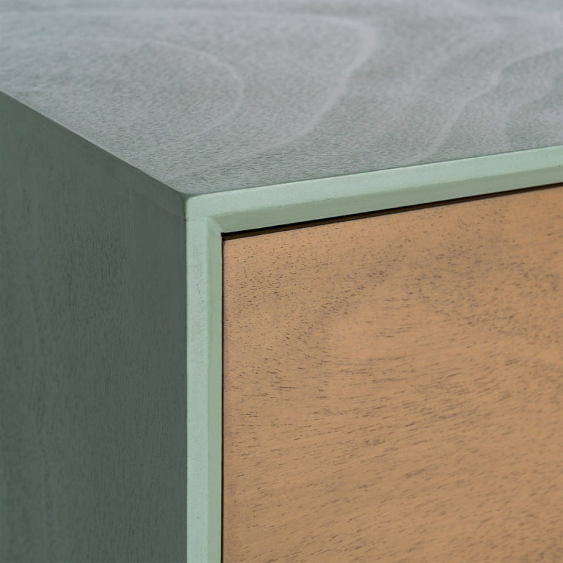 Commode 3 tiroirs vert sauge bois 75...