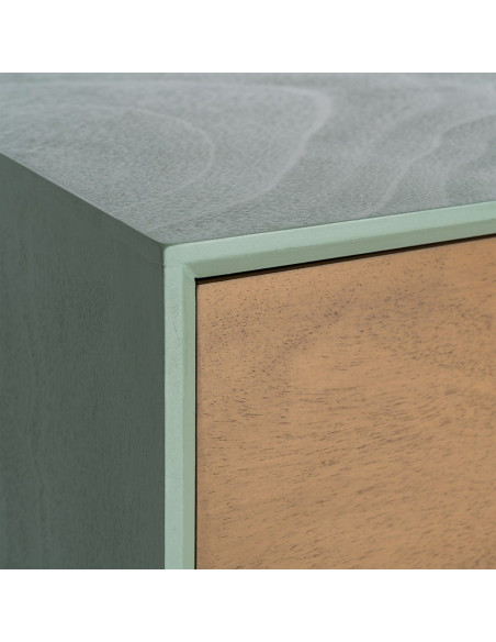 Commode 3 tiroirs vert sauge bois 75 x 35 x 75 cm Escala