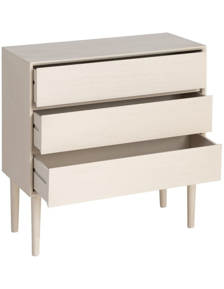 Commode 3 tiroirs crème 75 x 35 x 75 cm Escala